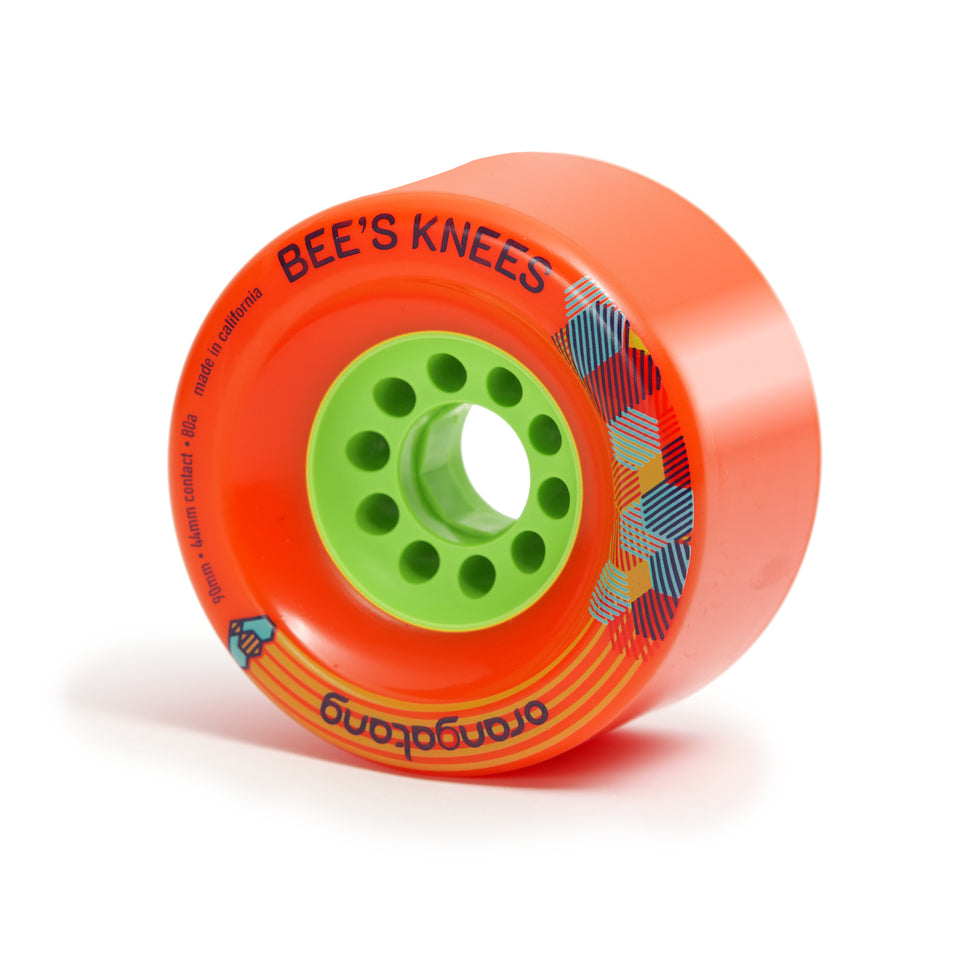 Orangatang 90mm Bee's Knees (80a, orange) longboard skateboard wheel, main view