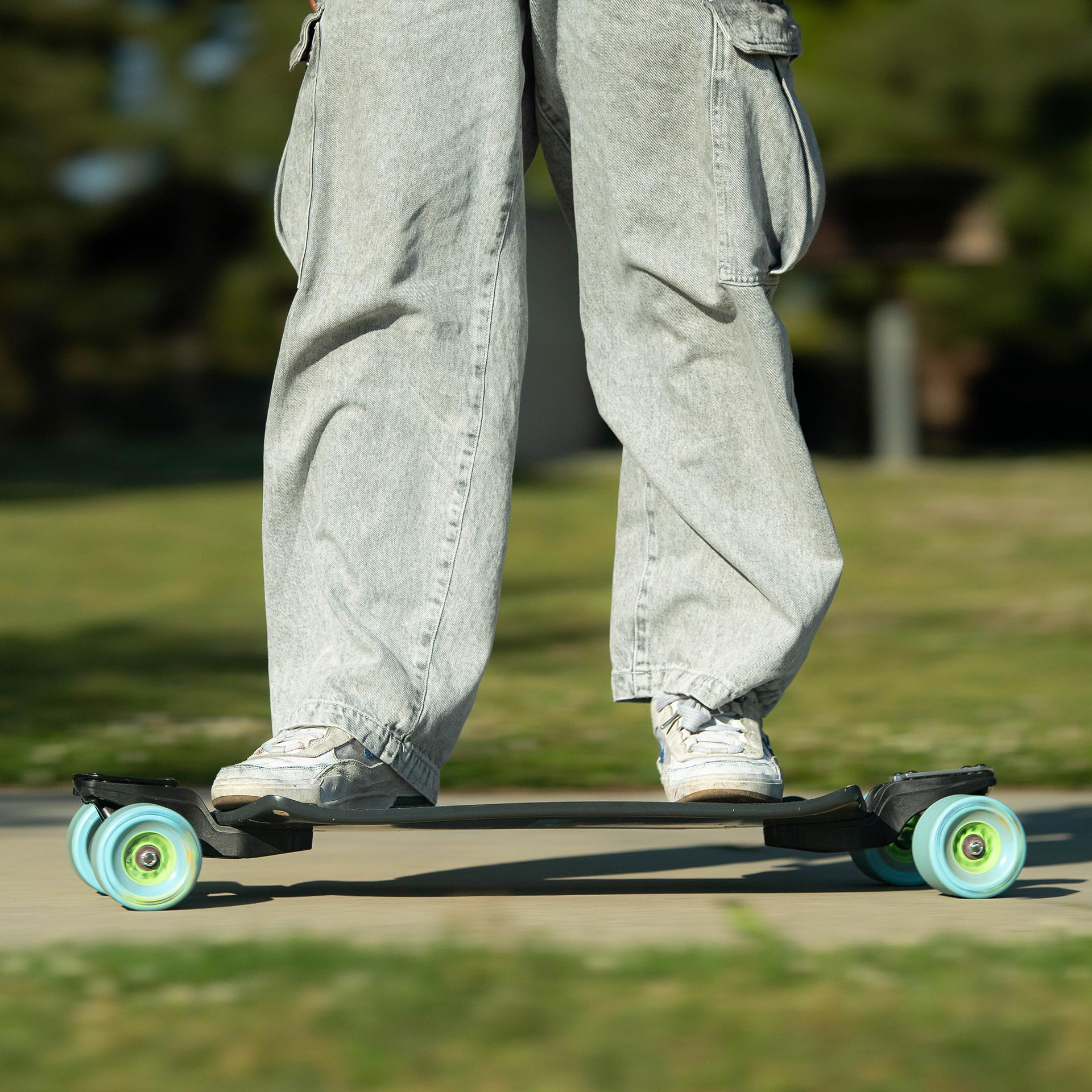 Orangatang Bee's Knees 90mm wheels on Loaded Fathom longboard skateboard