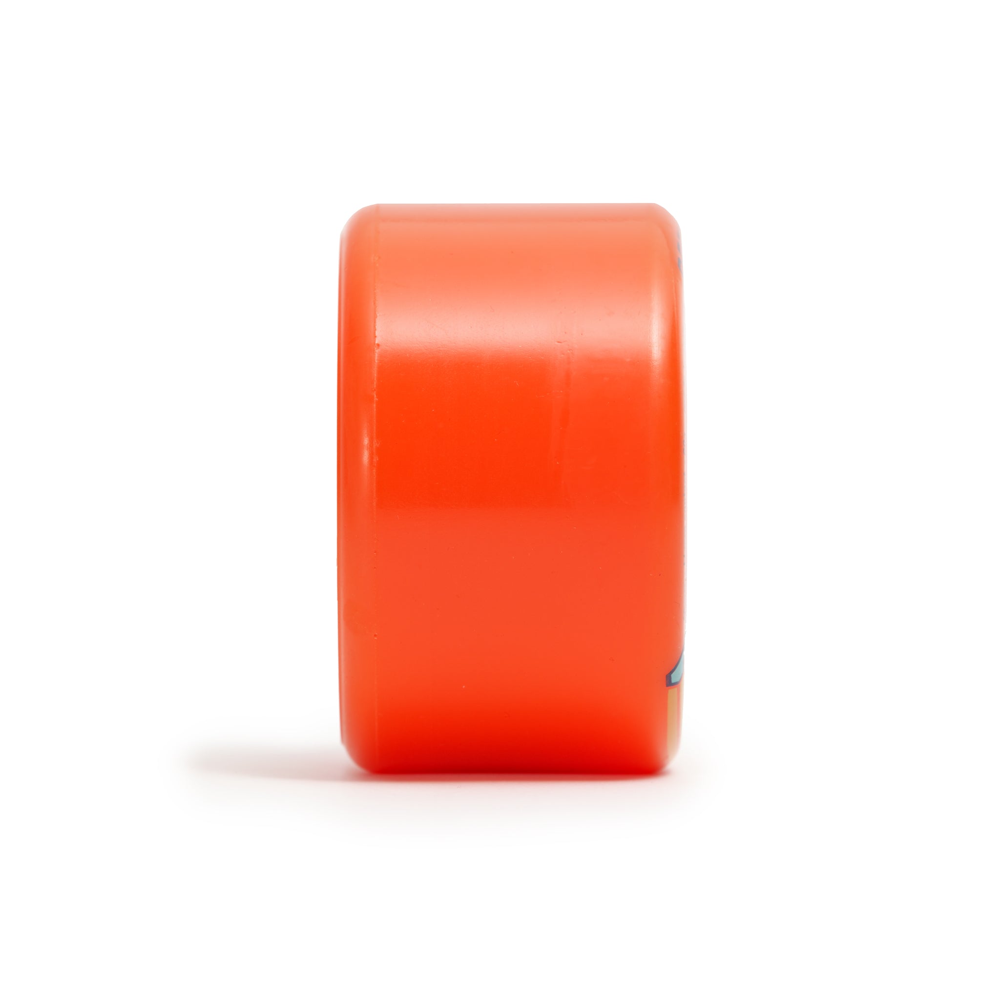 Orangatang 90mm Bee's Knees (80a, orange) longboard skateboard wheel, contact patch view