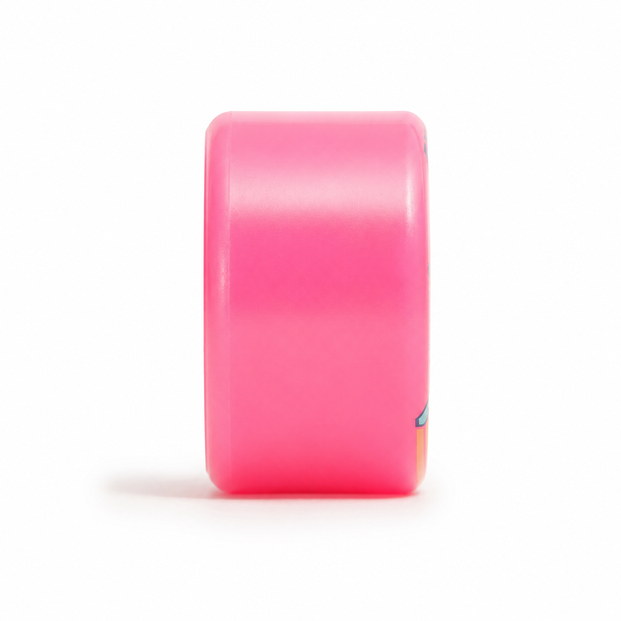 Orangatang 90mm Bee's Knees (83a, pink) longboard skateboard wheel, contact patch view