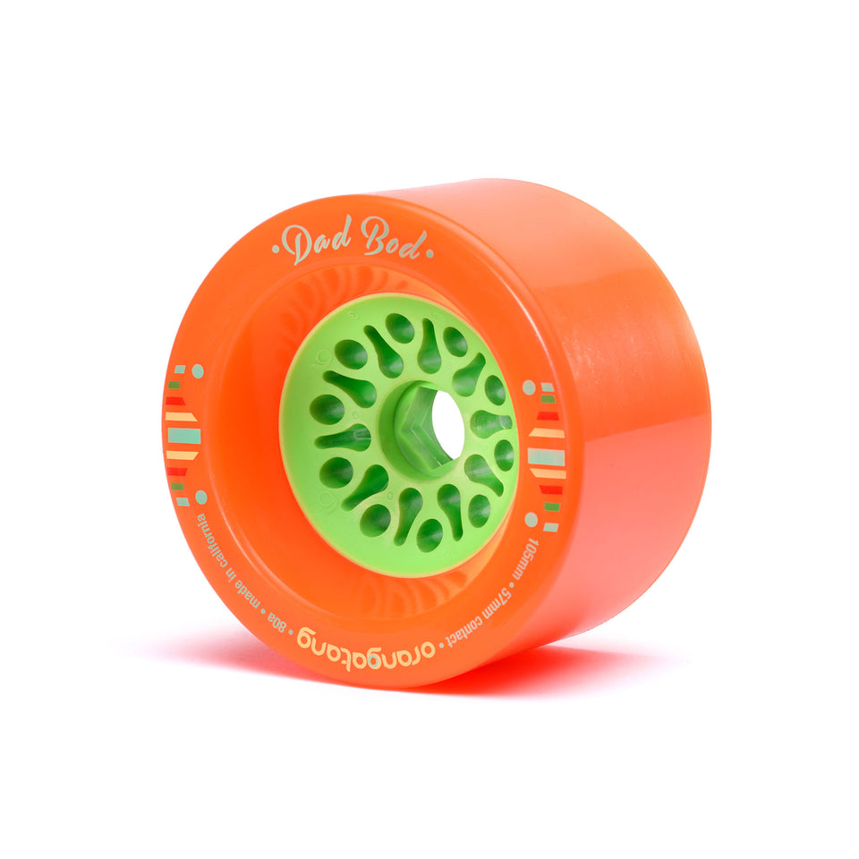 Orangatang 105mm Dad Bod 80a orange longboard skateboard wheel (front hero)